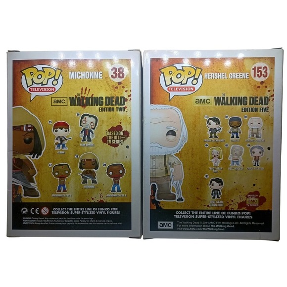 Funko Pop! Television The Walking Dead Michonne 38 & Hershel 153 NIB‎ SKUK090 - Picture 2 of 4